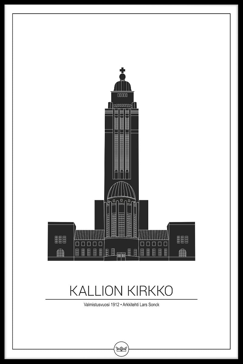  Kallio kyrka Helsingfors plakat