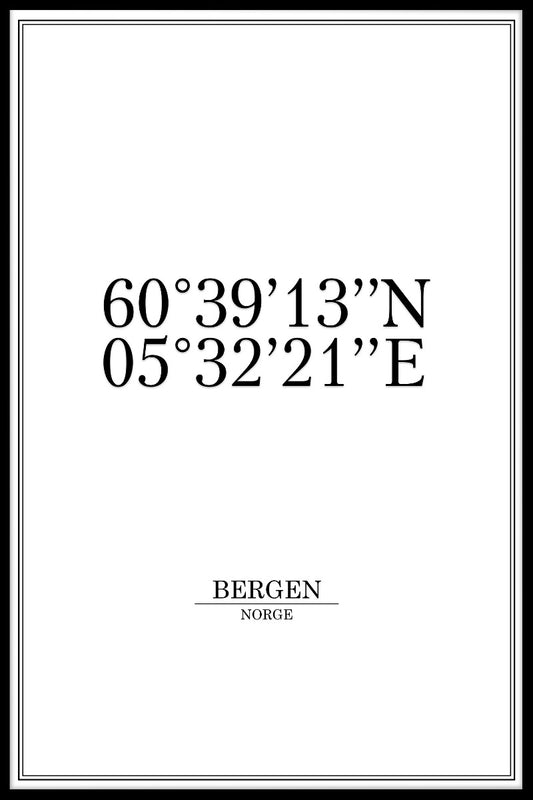  Bergen Coordinates poster