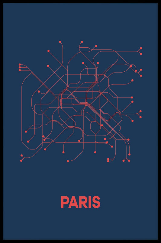 Paris Metro karta plakat