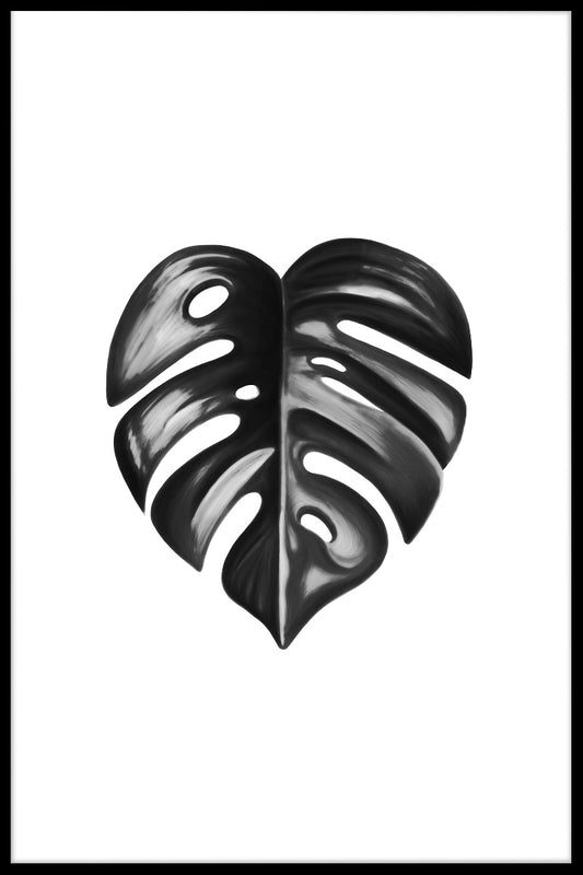  Sort Monstera Leaf plakat