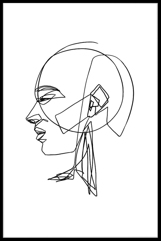  Faces Line Art plakat