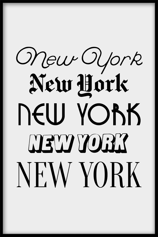  New York typografi plakater