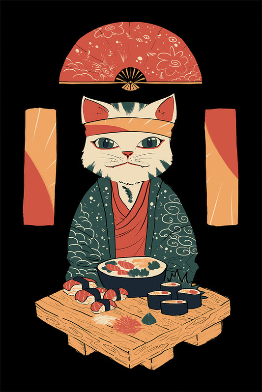  Sushi katt plakat