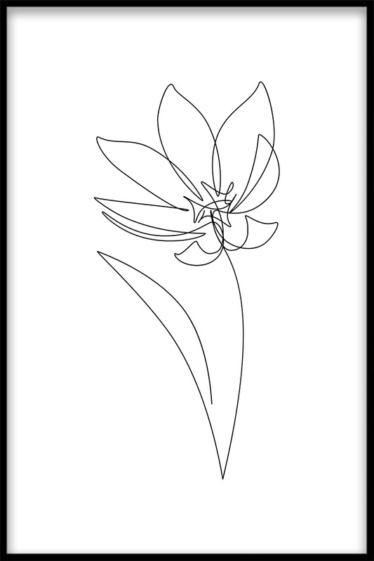  Line Art Blomsterplakat