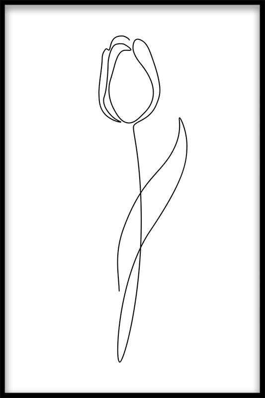  Line Art Flower N02 plakat