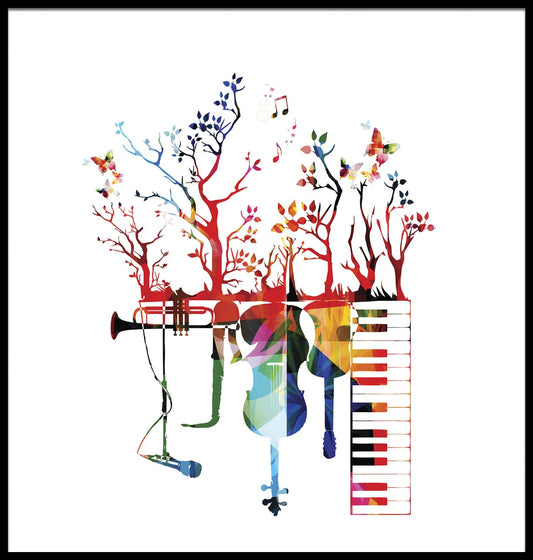  Musikinstrument illustration plakat