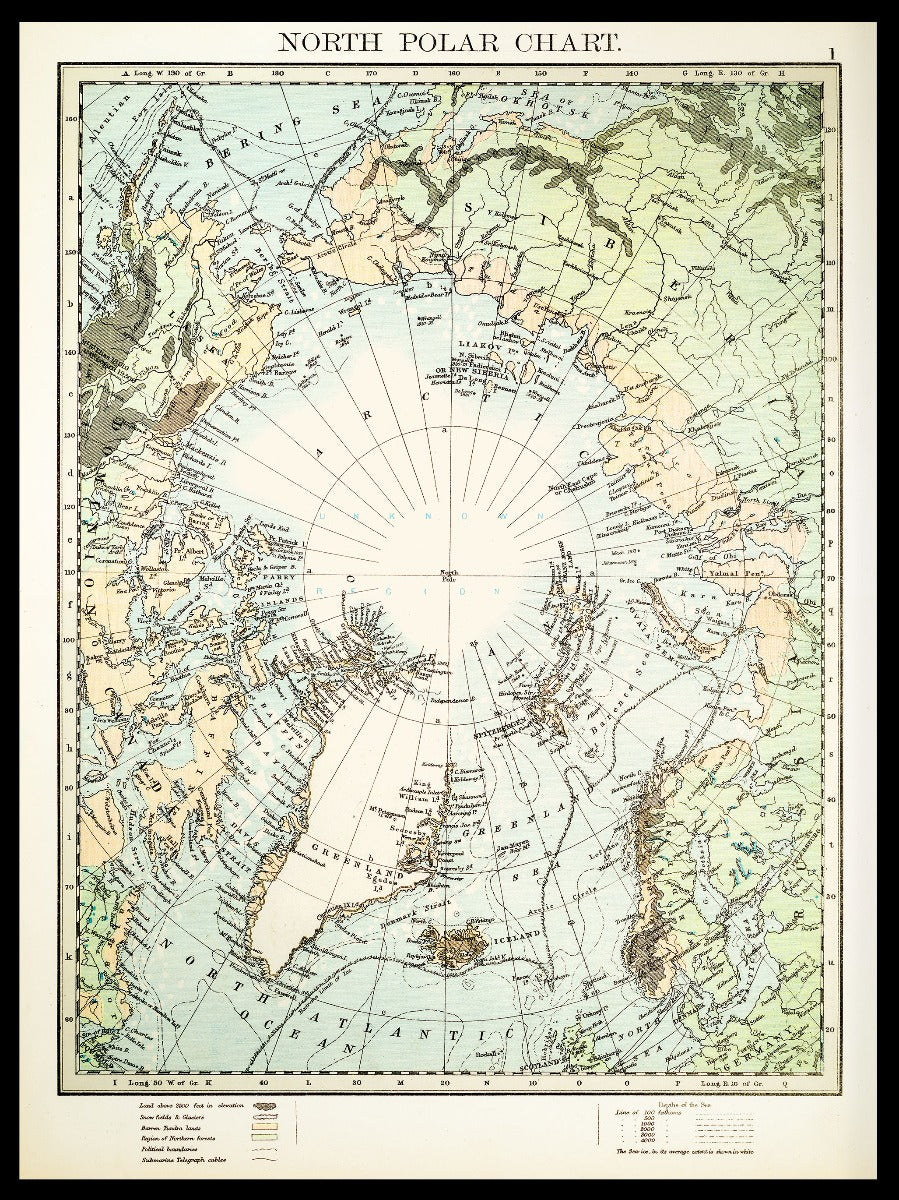 North Polar Chart 1897 poster